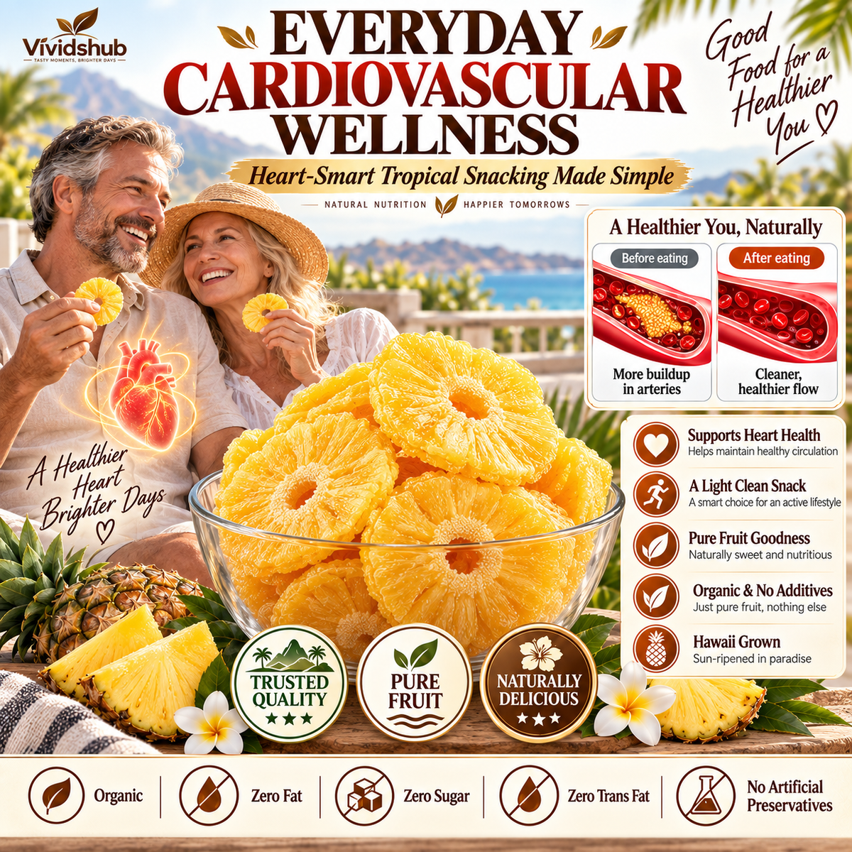 🔥 Hawaii’s Golden Dried Pineapple – 🍍A Clean Tropical Snack for Active Living-Fay