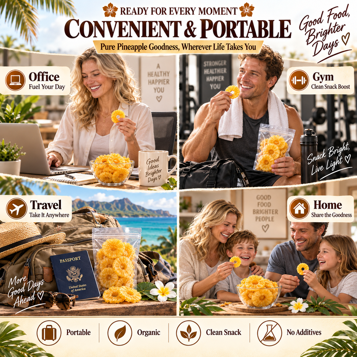 🔥 Hawaii’s Golden Dried Pineapple – 🍍A Clean Tropical Snack for Active Living-Fay